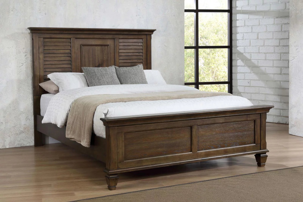 California King Panel Bed Burnished Oak C50806