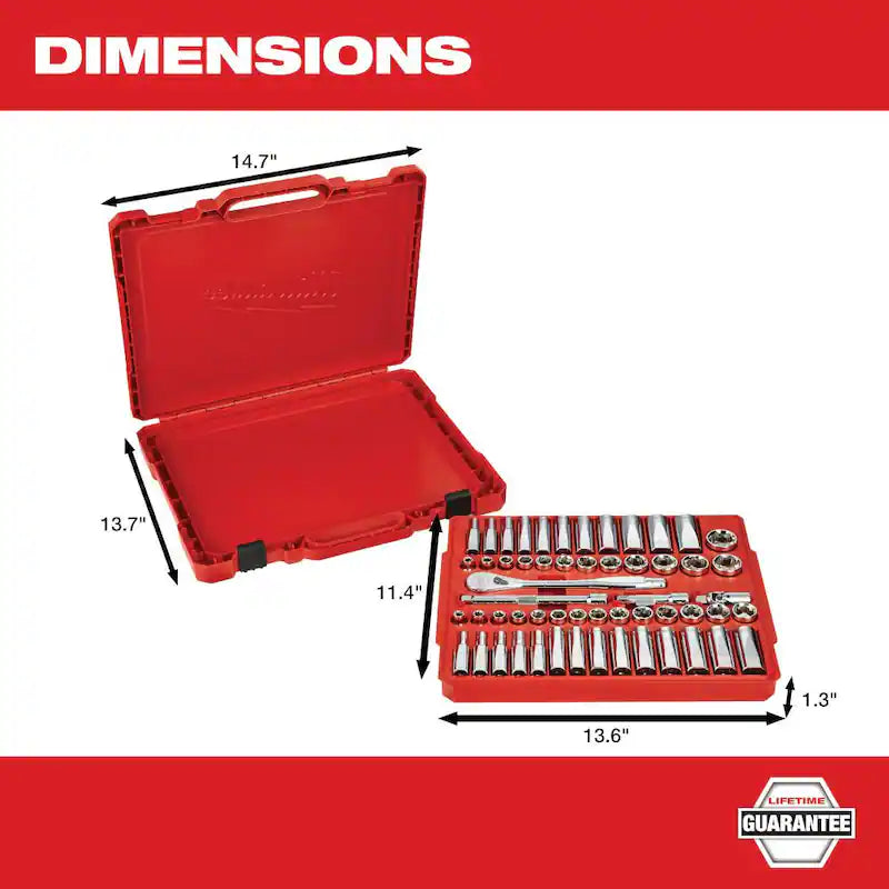 1/4 in. and 3/8 in. and 1/2 in. Drive SAE/Metric Ratchet and Socket Mechanics Tool Set (153-Piece) T20480