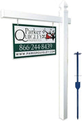 White 6' Tall Post with 47" Arm O154330
