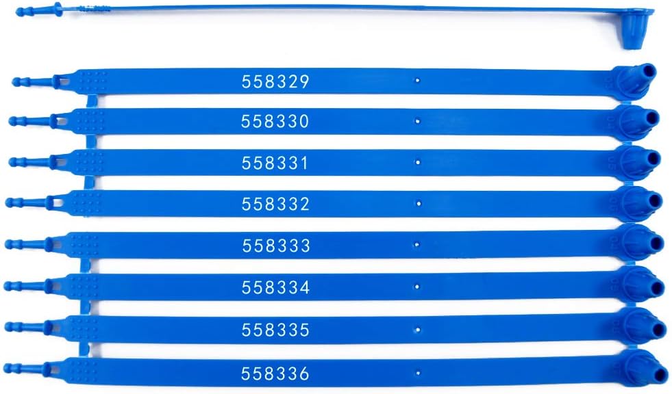 1000 pcs Plastic Tamper Resistant Truck Door Seal Self-Locking Padlock (Blue) M341123