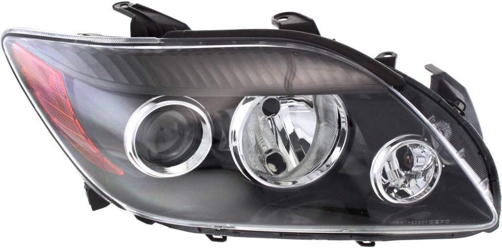 Passenger Side Head Light Assembly Black Housing D876