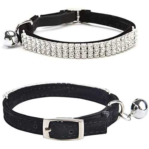 Soft Velvet Adjustable Cat Collar with Bells X759923