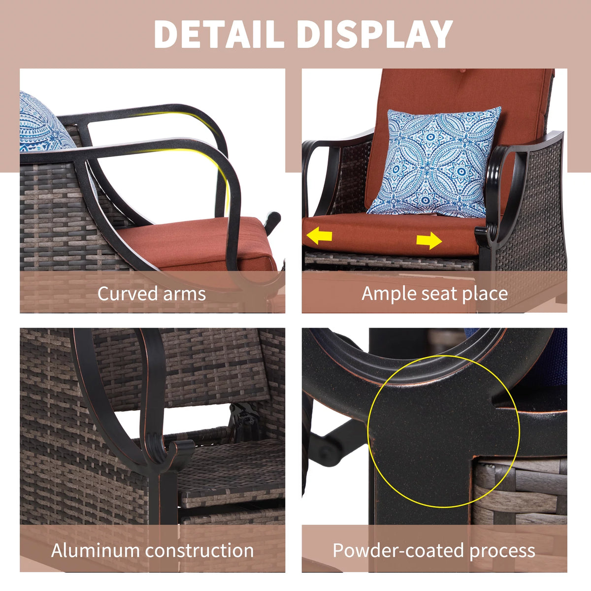 Outdoor Recliner Chair PE Wicker E57655