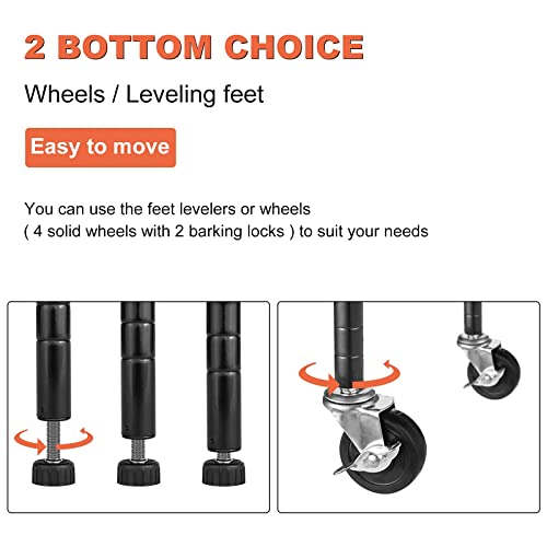 6-Tier NSF Certified Wire Shelving Unit on Wheels Black O156