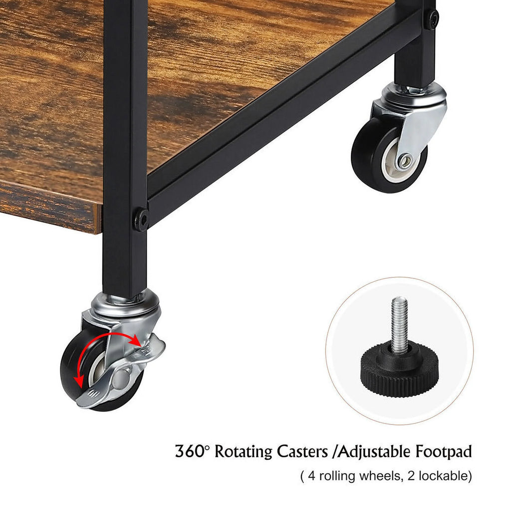 Under Desk Printer Stand 2 Tier with Wheels D199