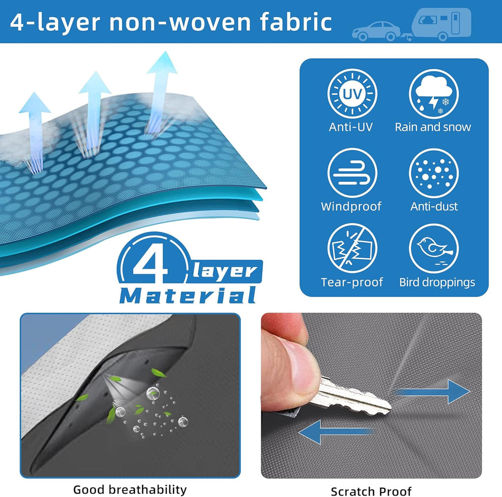 Gray/White Waterproof Travel Trailer RV Cover G4142