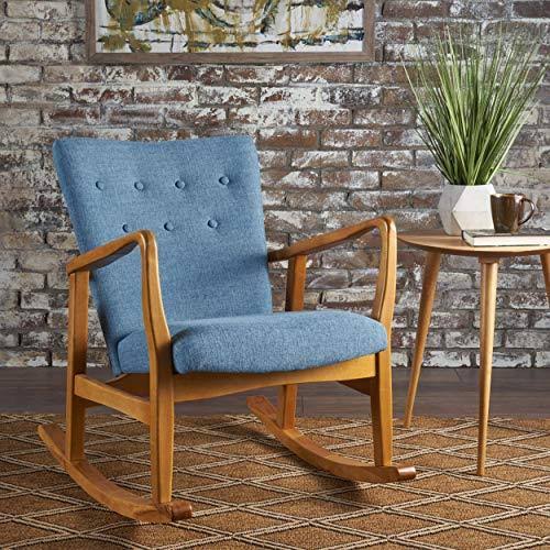Muted Blue Fabric Rocking Chair J929