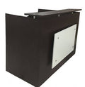 Reception Desk Shell for 15x22 Monitor, 60x22 W by 30x22 D by 44x22 H, Espresso and White Front I6654