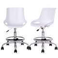 Set of 2 Armless Swivel Desk Chair White N3354