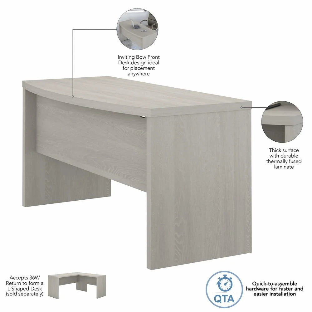 Gray Sand Desk and Credenza with Drawers S43677