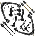 13pcs Suspension Kit Upper Control Arm and Ball Joint Assembly Lower Ball Joints Stabilizer Bar Link Kits Outer Inner Tie Rod End S131