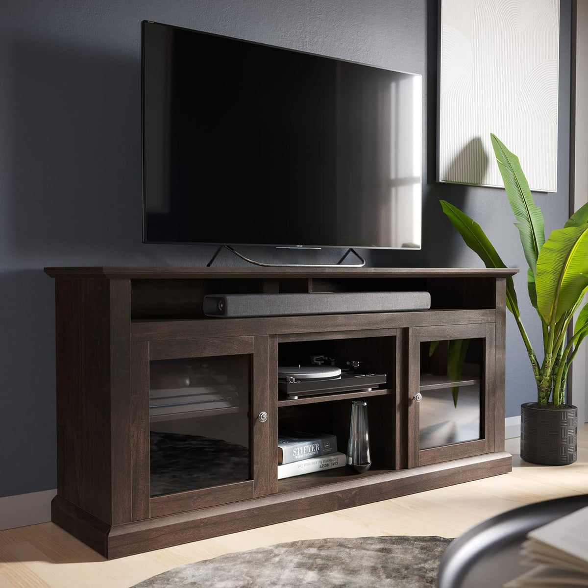 Gray Wash Electric Fireplace TV Stand T6002