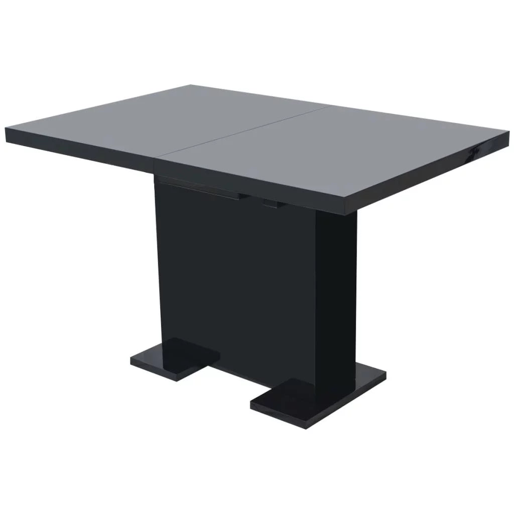 Extendable Dining Table High Gloss Black O363