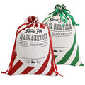 2 Pack Christmas Stripe Canvas Santa Sack with Drawstring C4036