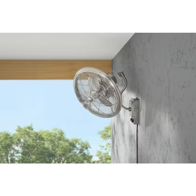 Brushed Nickel Oscillating Wall Fan A318