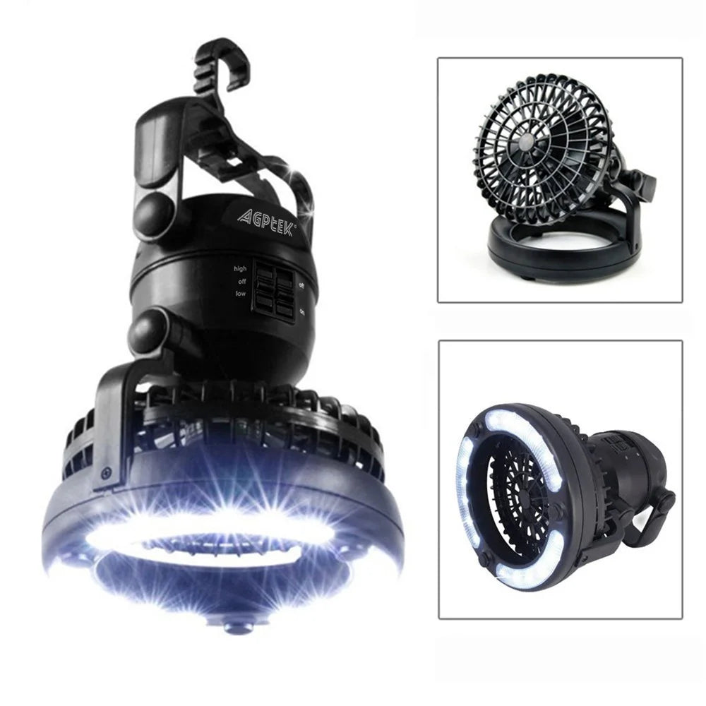 2-in-1 18 LED Camping Light Flashlight and Ceiling Fan Y9046