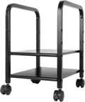 Black 2-Tier CPU Rolling Stand with Locking Wheels K99451