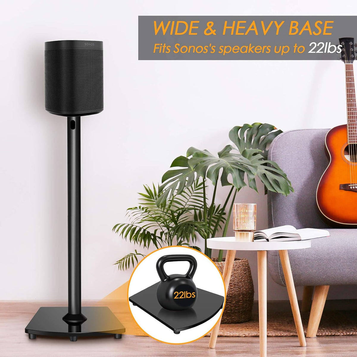 Black Heavy Duty Floor Speaker Stands S218991