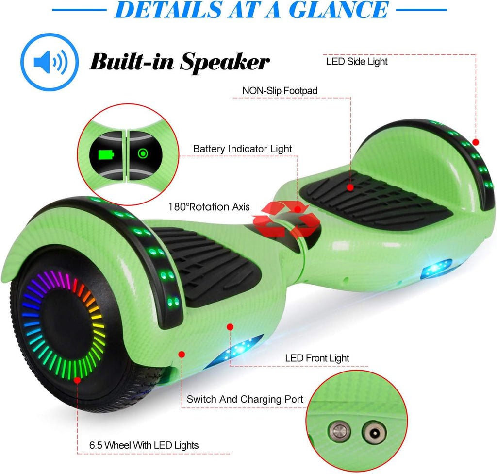 6.5 Inch Self Balancing Hoverboard with Bluetooth and LED Lights Y772810