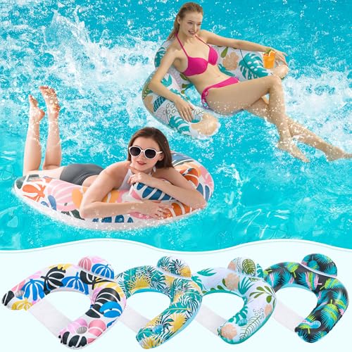 4 Pack Inflatable Pool Floats with Two Cup Holders N7081