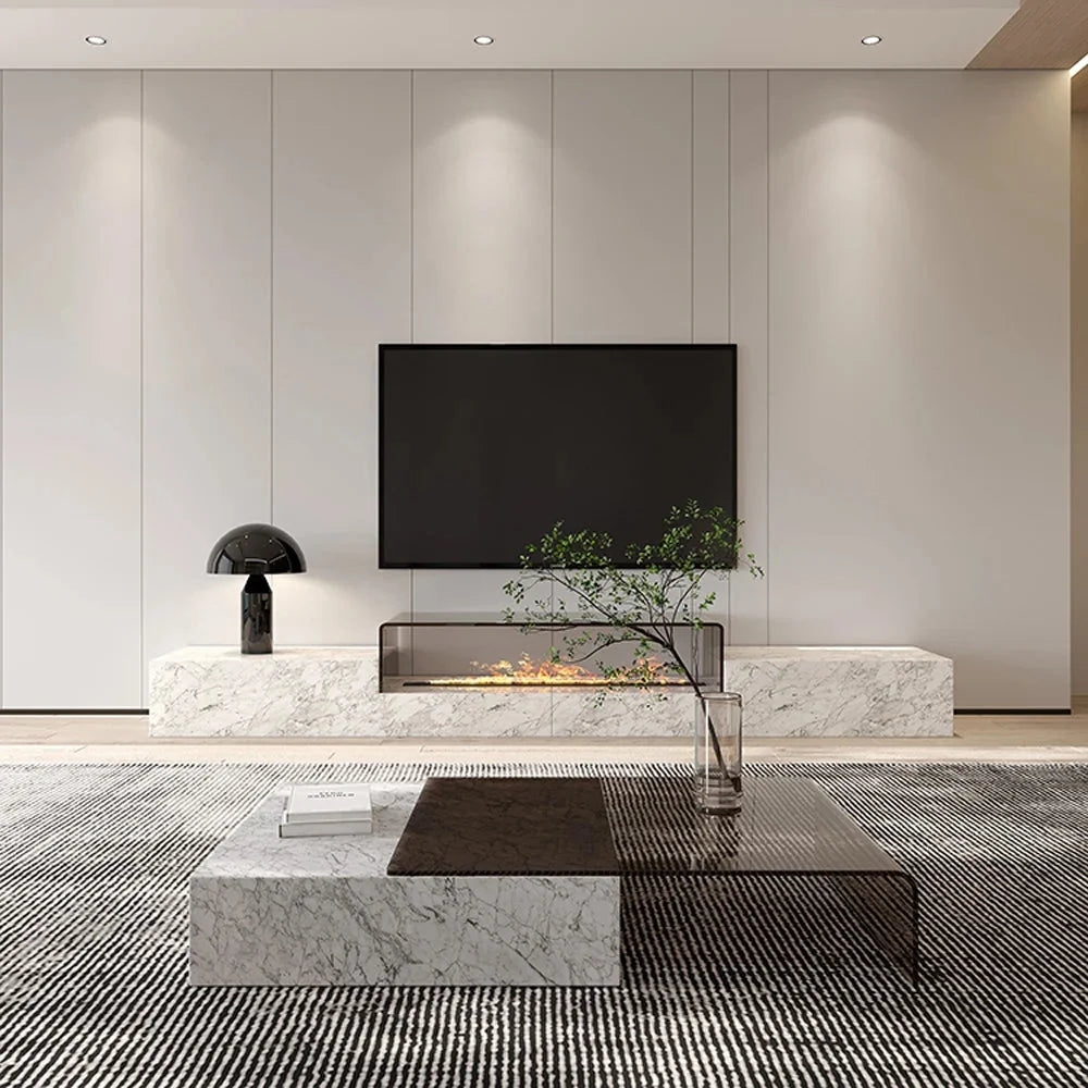 Marble Glass Top TV Stand R8925