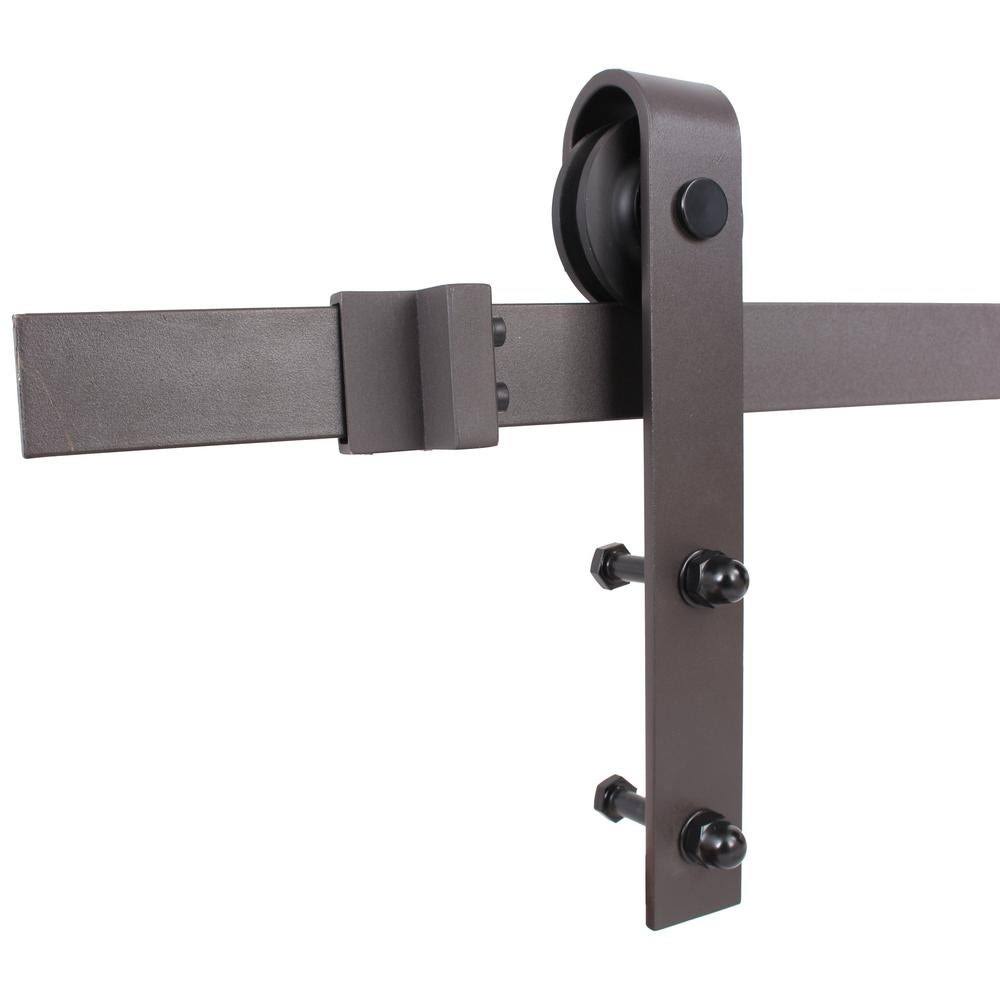 Gray Stained 2 Panel Barn Door with Sliding Hardware R5405