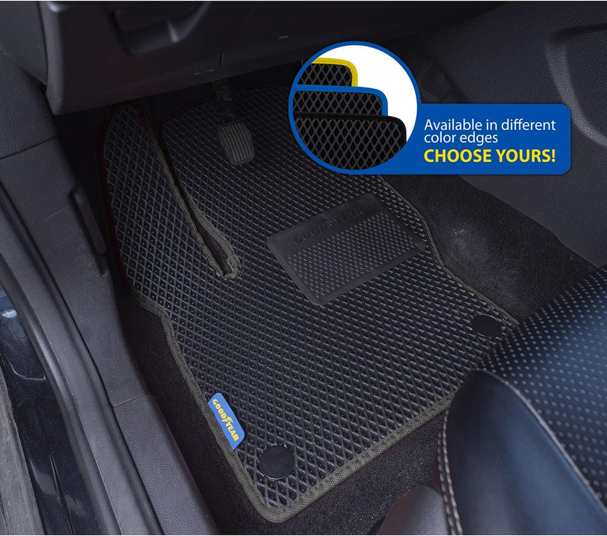 Black/Black 4 Pc. Car Floor Liners T389240