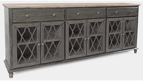 Grey Six Door Accent Cabinet X582
