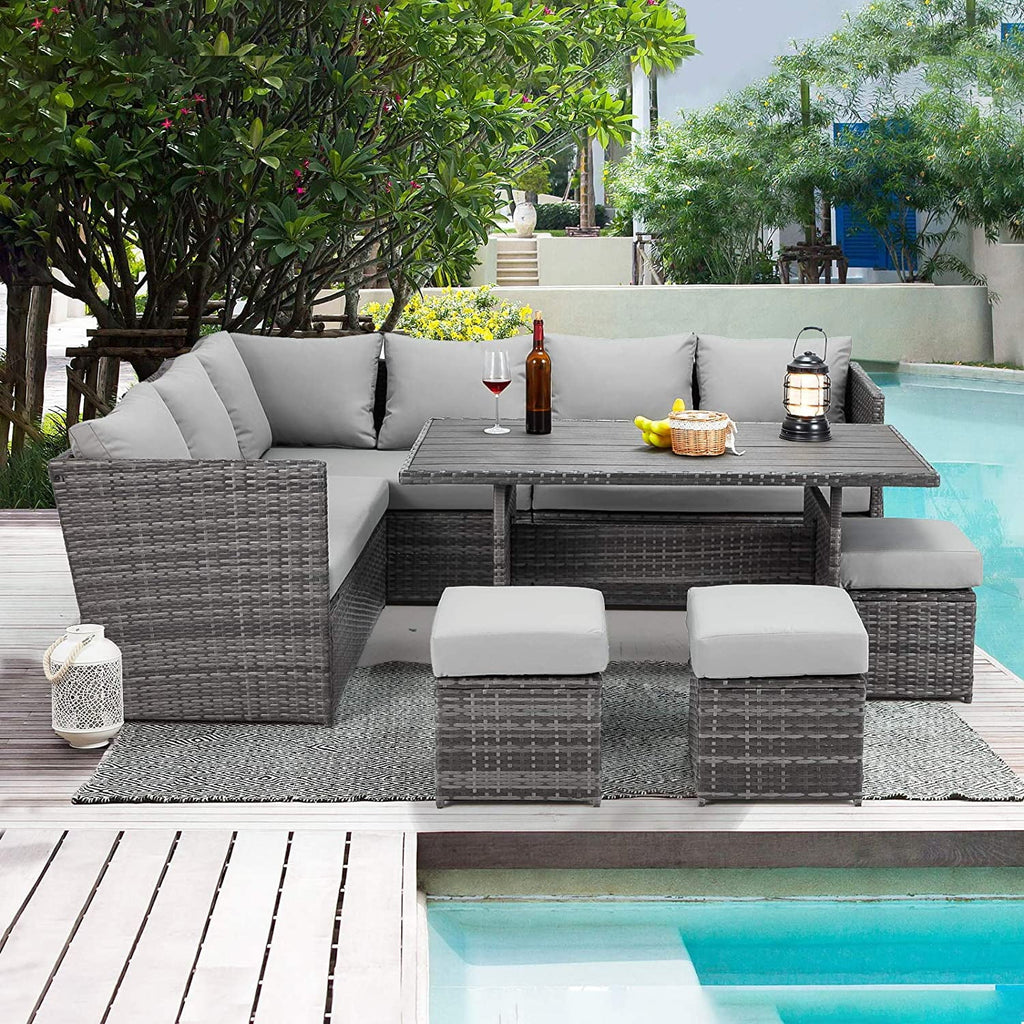 7 Piece Rattan Wicker Patio Conversation Set H357