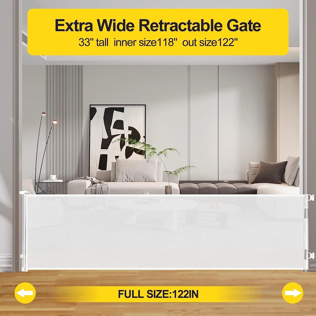 122'' Extra Wide White Baby Gate M787