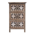 Farmhouse Wood Storage Cabinet with 3 Drawers E7228