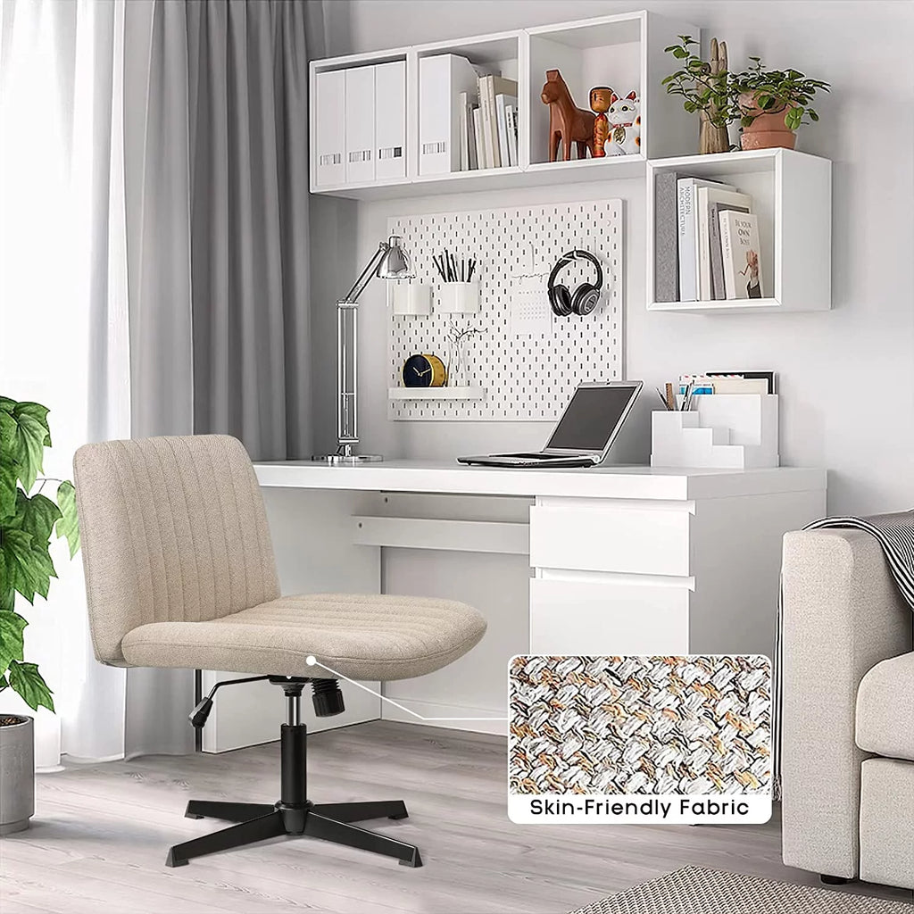 Armless Fabric Padded Swivel Office Chair K360845