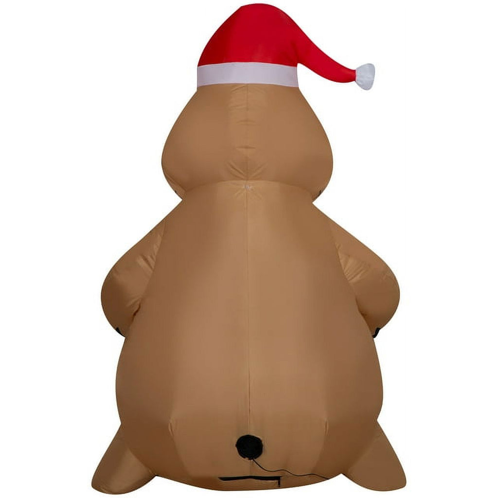 5 Foot Brown Burlap Inflatables Christmas Stocking N397