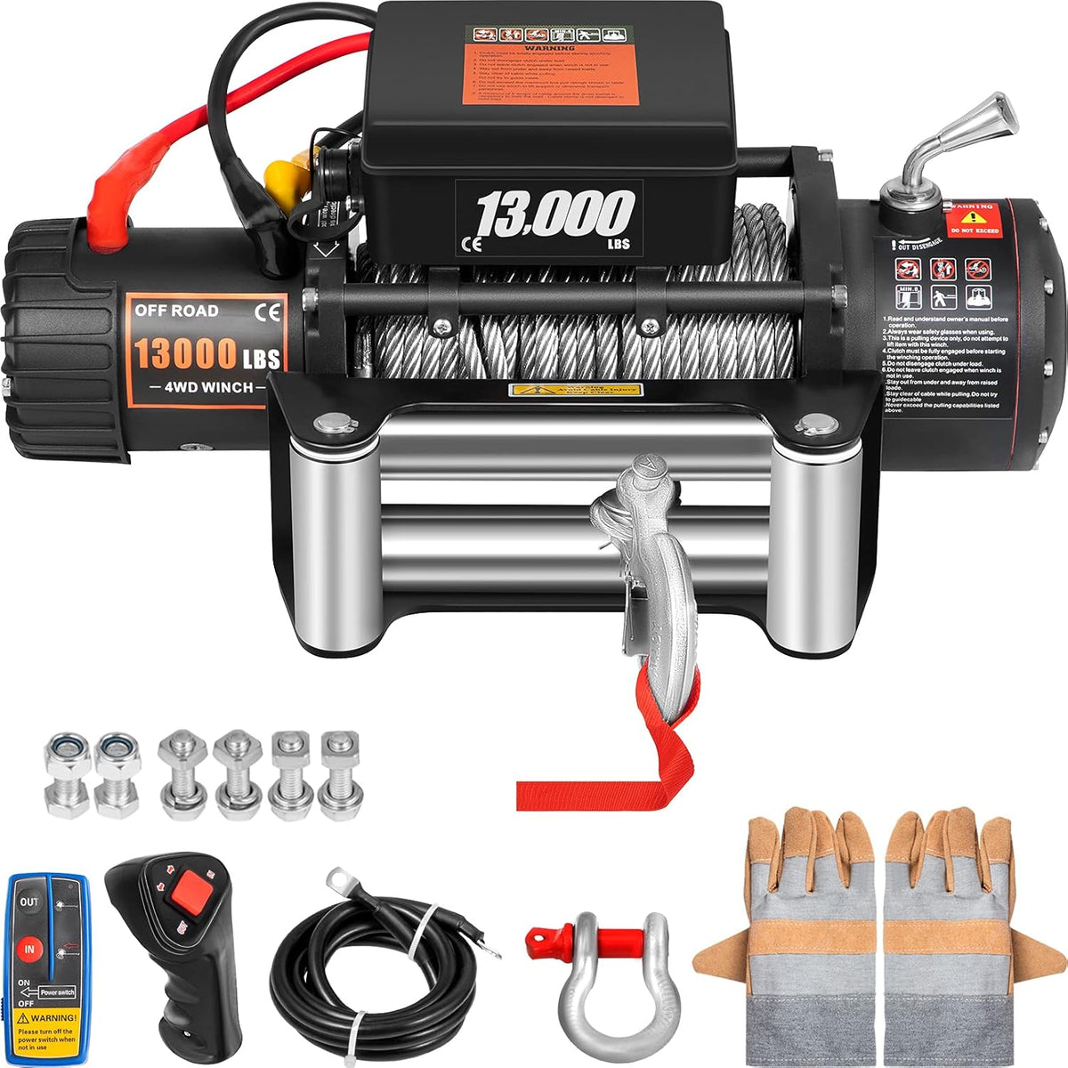 13000lb 12V Electric Winch with Wireless Remote Control Q16623