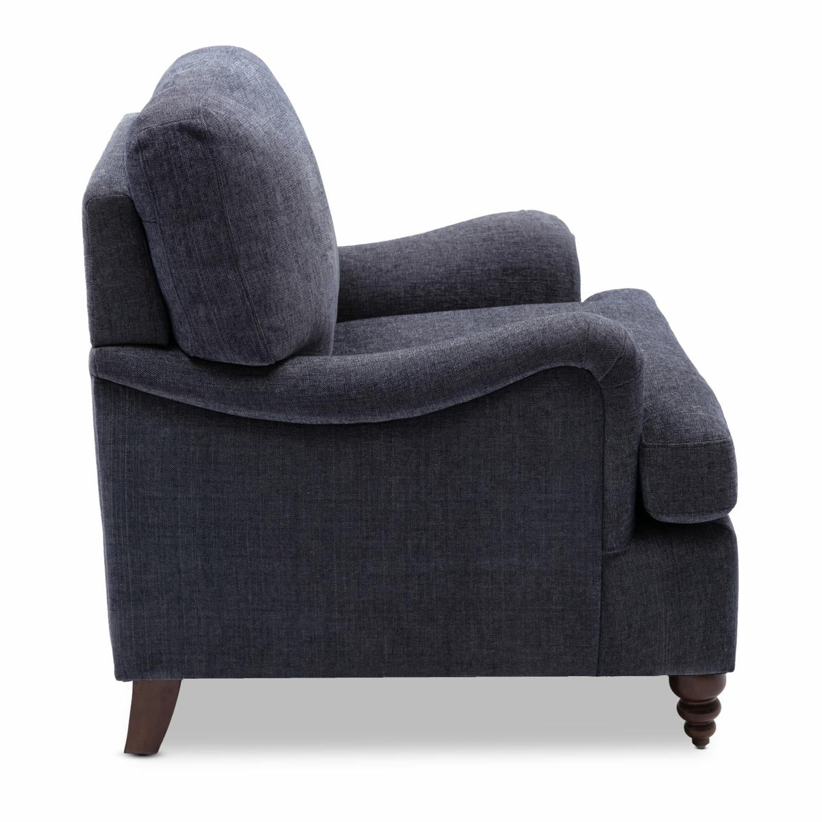 Navy Blue Polyester Fabric Upholstered Arm Chair I607