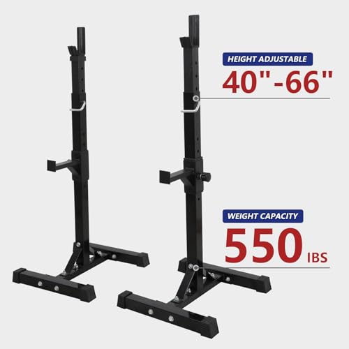 Adjustable Steel Squat Rack Pair 40''-66'' 550lbs U387627