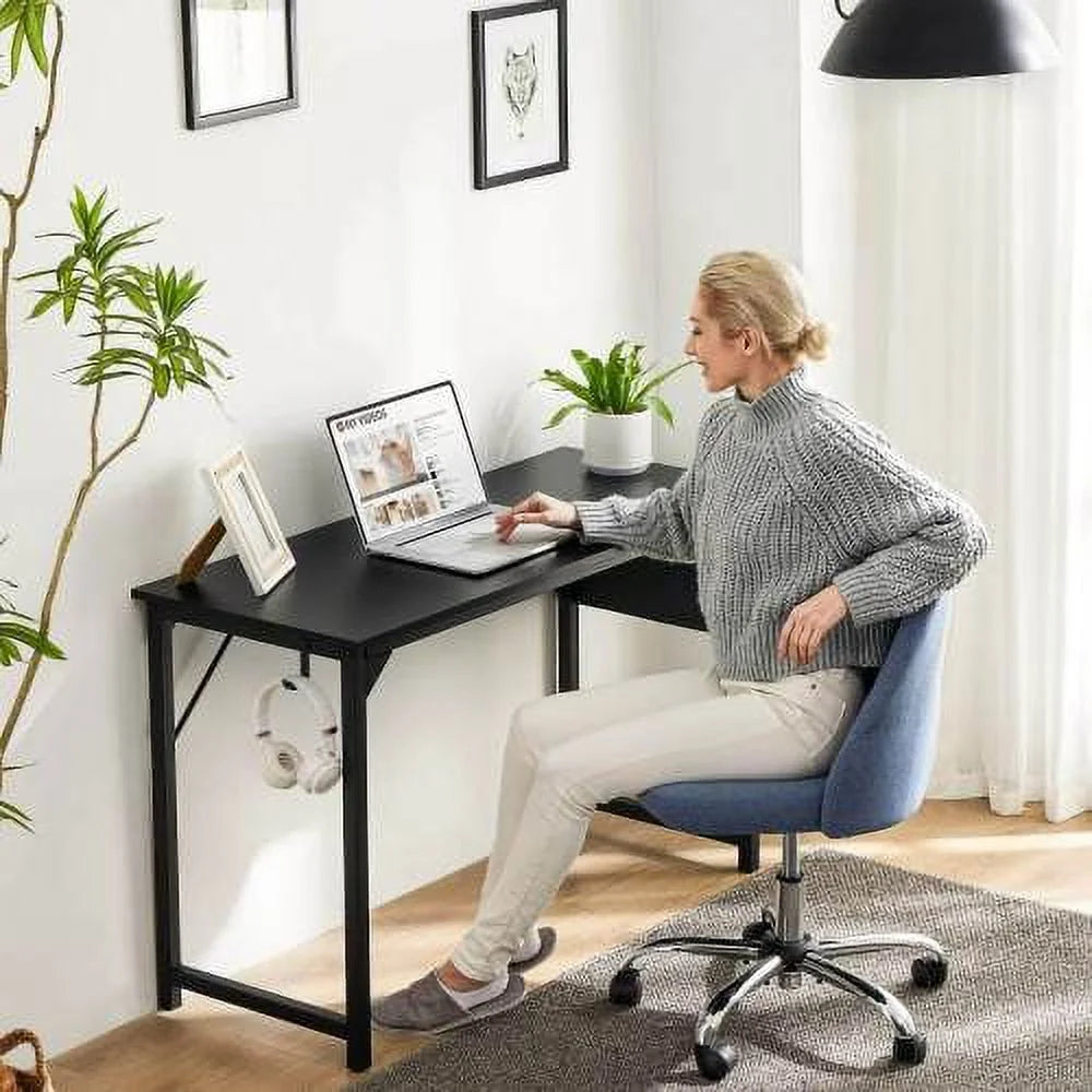 Black 31 Inch Wooden Office Desk with Storage Y5582