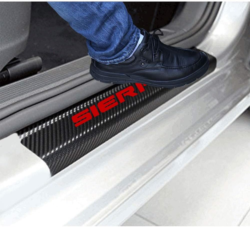 Red Carbon Fibre Vinyl Scuff Plate Sticker for Sierra Truck N909844